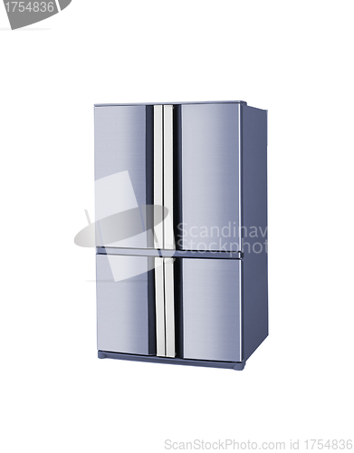 Image of Modern refrigerator isolated on a white background