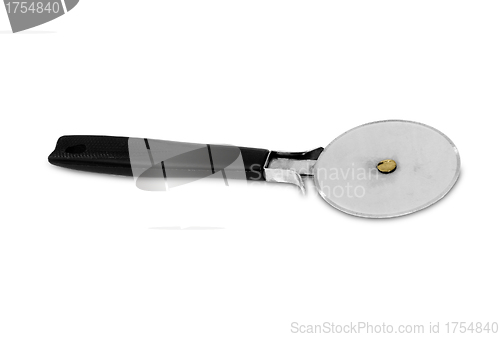 Image of cutter for pizza on a white background