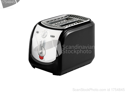 Image of Bread toaster isolated on white with electric cable and plug