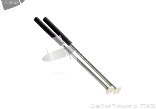 Image of Two drumsticks isolated over white with clipping path