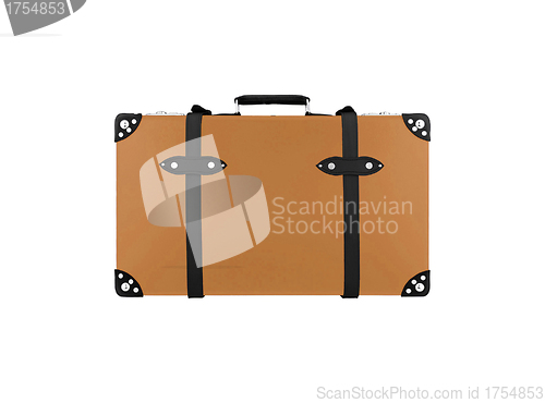 Image of Old and worn retro suitcase isolated on white background