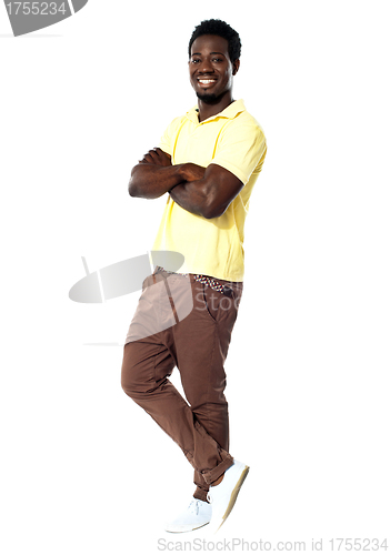 Image of Stylish portrait of confident african guy