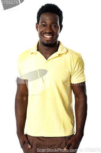 Image of Portrait of a casual young african man