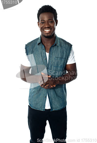 Image of Smiling african teenager in casuals