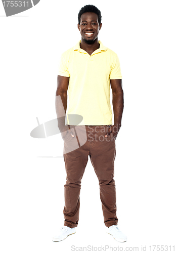 Image of Full length portrait of smiling man