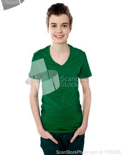 Image of Portrait of smiling young boy