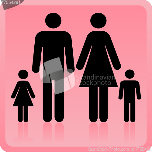 Image of Vector Man & Woman icon with children 