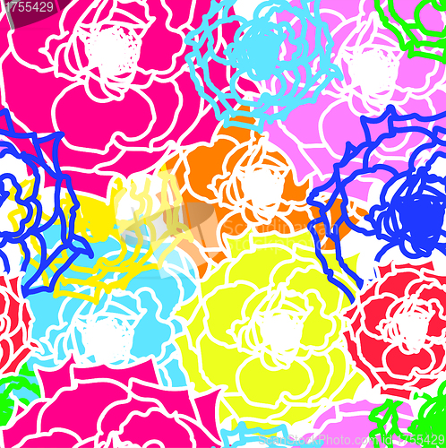 Image of Vector flower seamless background