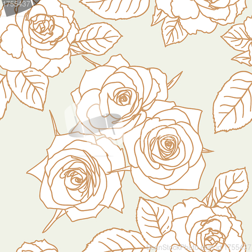 Image of Seamless wallpaper with rose flowers