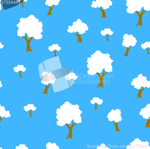 Image of Seamless tree plant  pattern background in vector