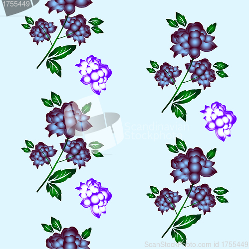 Image of Seamless wallpaper  a seam with flower and leaves 