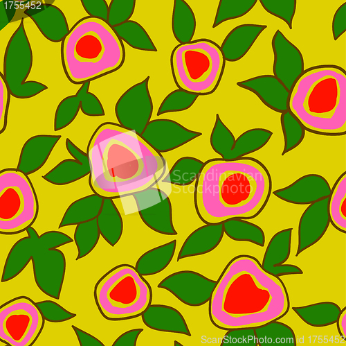 Image of  floral wallpaper with set of different flowers. 