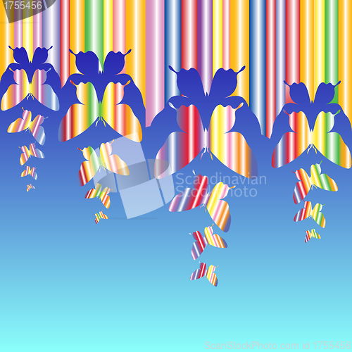 Image of Abstract colourful background with butterflies