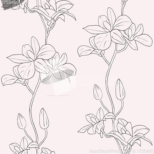 Image of Vector seamless background with orchids