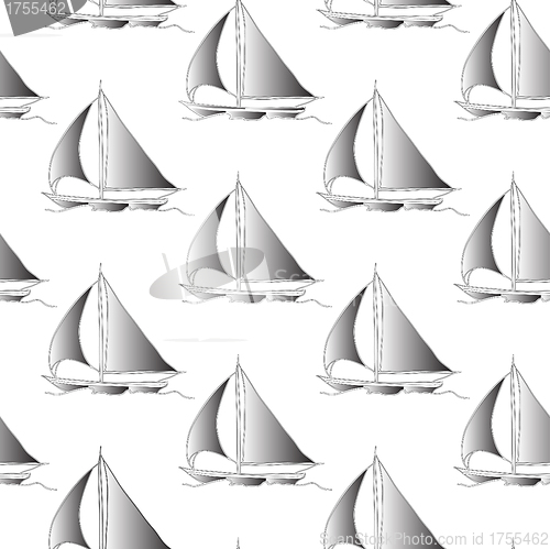 Image of seamless wallpaper with a sailboat 