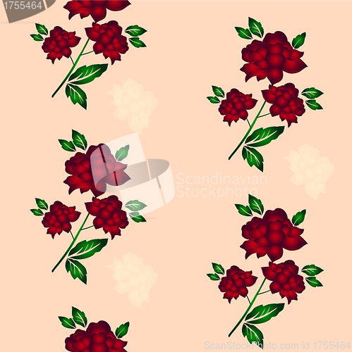 Image of Seamless wallpaper  a seam with flower and leaves