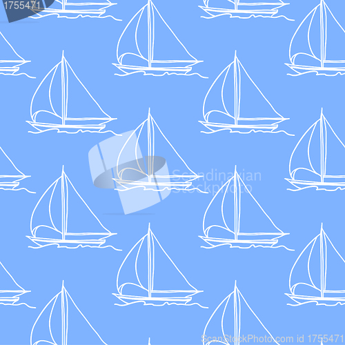 Image of seamless wallpaper with a sailboat 