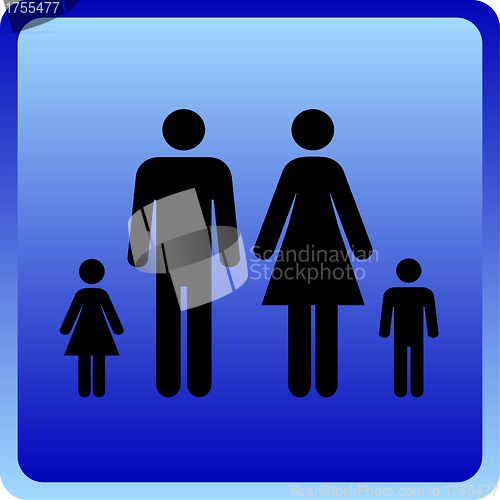 Image of Vector Man & Woman icon with children  