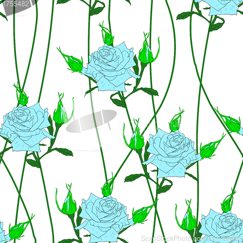 Image of Seamless  background with flower roses. 