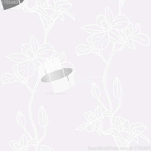 Image of Vector seamless background with orchids
