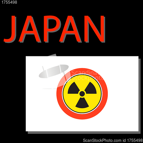 Image of Japan map with danger on an atomic power station