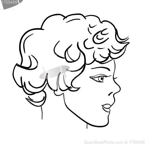 Image of Hand-drawn fashion model. Vector illustration. Man face