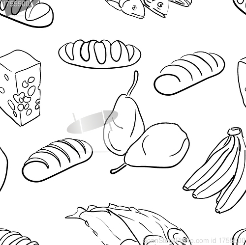 Image of seamless pattern-hand drawn food