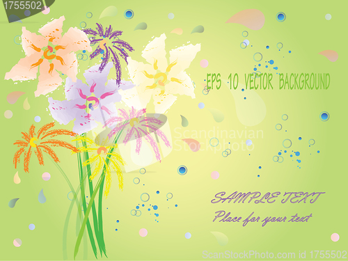 Image of background with hand drawn fantasy flowers