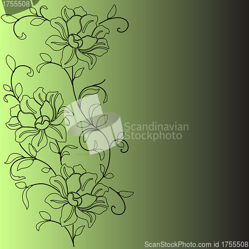Image of  hand drawn background with a fantasy flower
