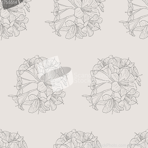 Image of seamless wallpaper bouquet of lilies