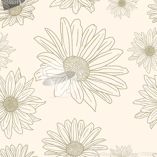 Image of Hand drawn floral wallpaper with set of different flowers