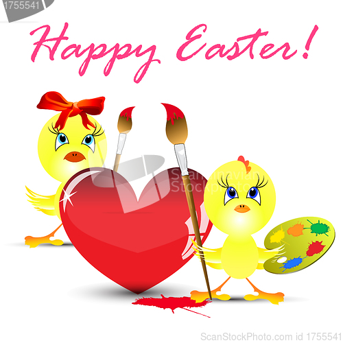 Image of easter holiday illustration with chicken