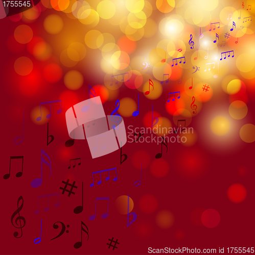 Image of Abstract colourful background with note