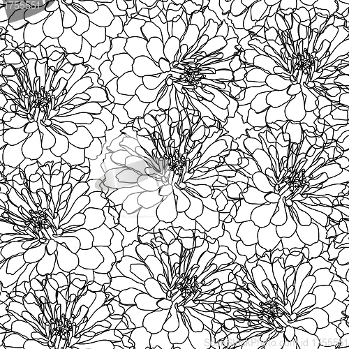 Image of Seamless wallpaper with beautiful flowers