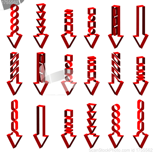 Image of Vector set of red arrows