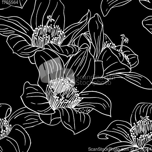 Image of Seamless wallpaper with orchid flowers