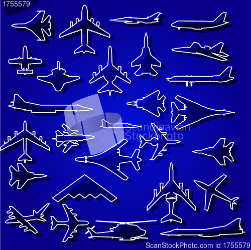 Image of Vector airplane stickers