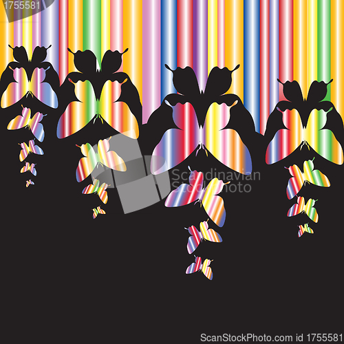 Image of Abstract colourful background with butterflies