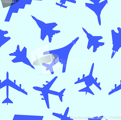 Image of Seamless wallpaper military aircraft vector illustration