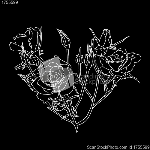 Image of floral design element and hand-drawn , vector illustration