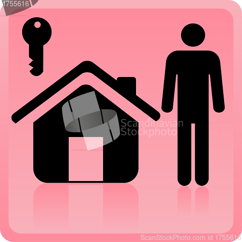 Image of person and house icon