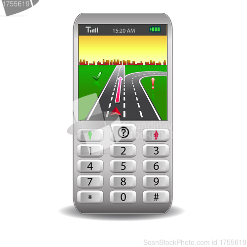 Image of Vector mobile phones,with Global Positioning System street Map