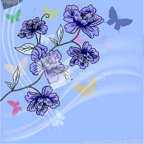 Image of eps10 hand drawn background with a fantasy flower