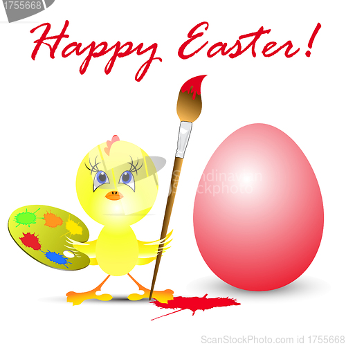 Image of easter holiday illustration with chicken