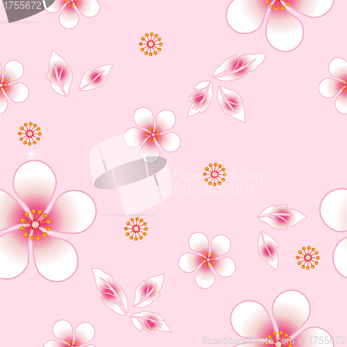 Image of Seamless floral background. Repeat many times. 