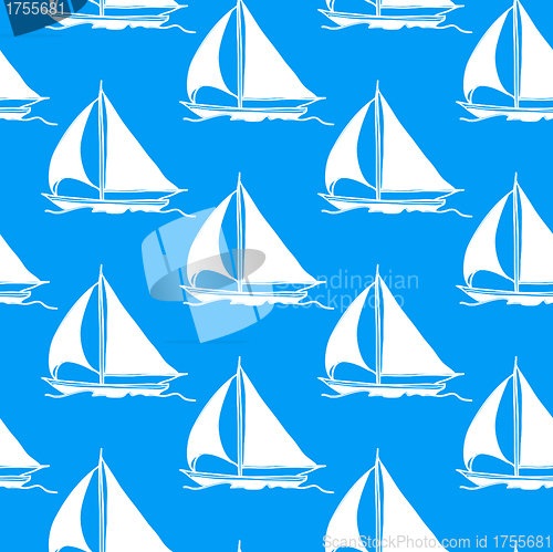 Image of seamless wallpaper with a sailboat 