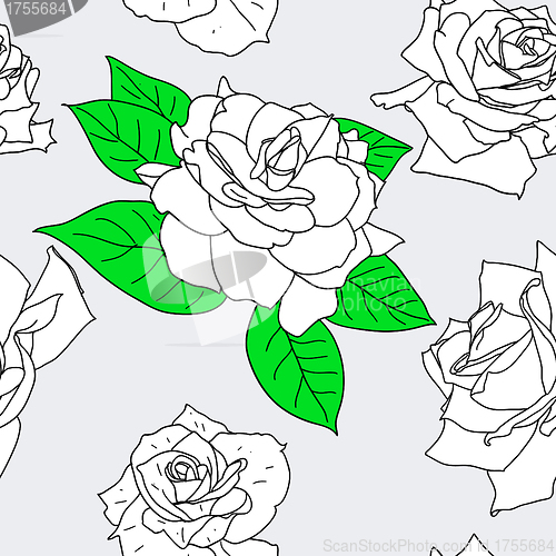 Image of Seamless wallpaper with beautiful flowers