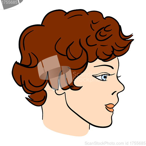 Image of Hand-drawn fashion model. Vector illustration. man's face