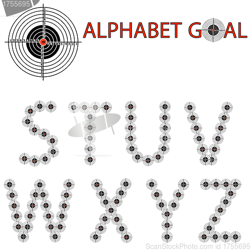 Image of Vector alphabet of the target, hit the target