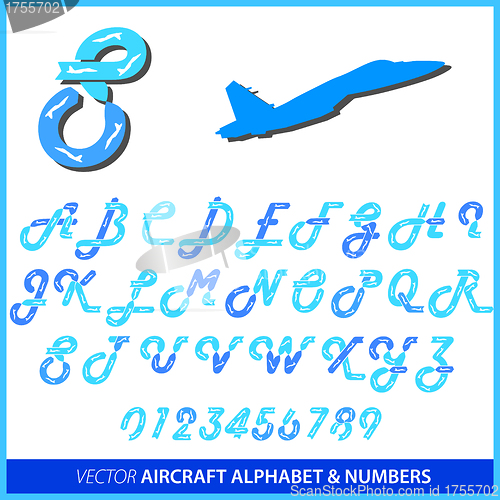 Image of Aerobatics in an airplane alphabet letters and numbers  